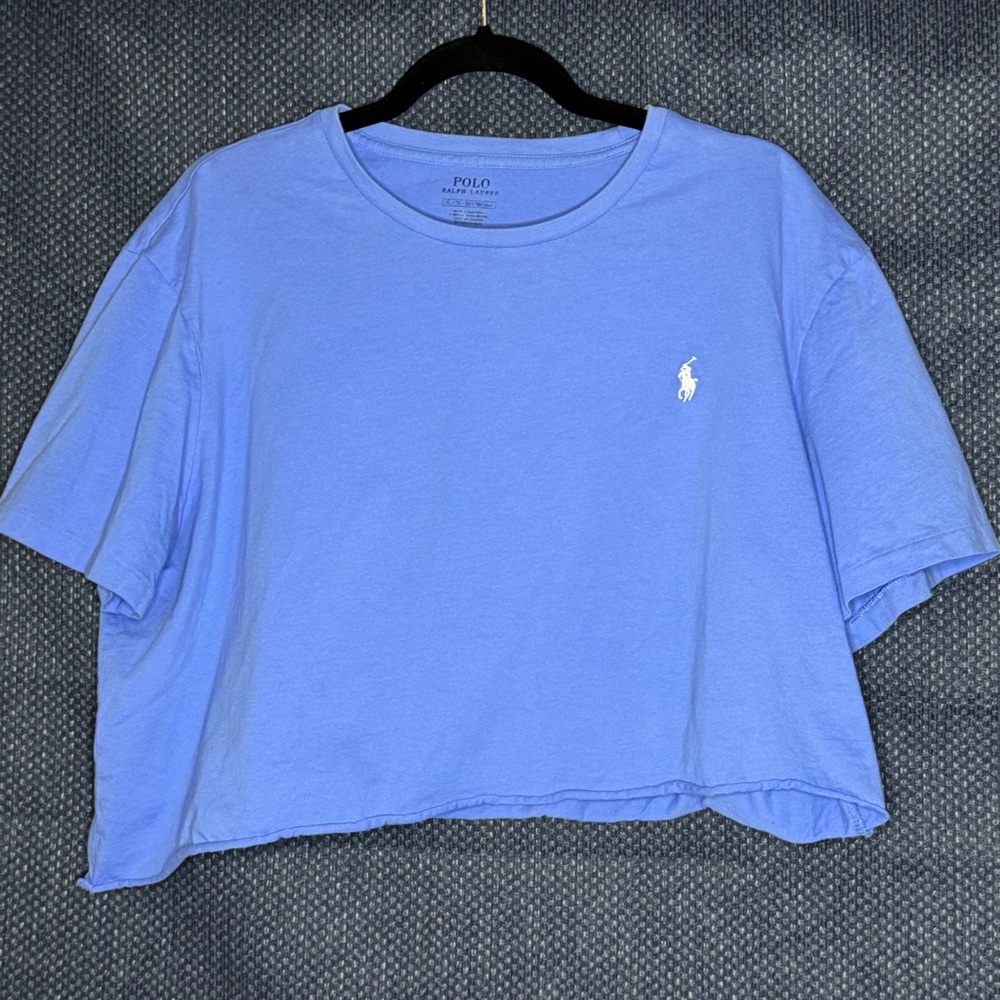 Polo Ralph Lauren Women's Light Blue Crop Top